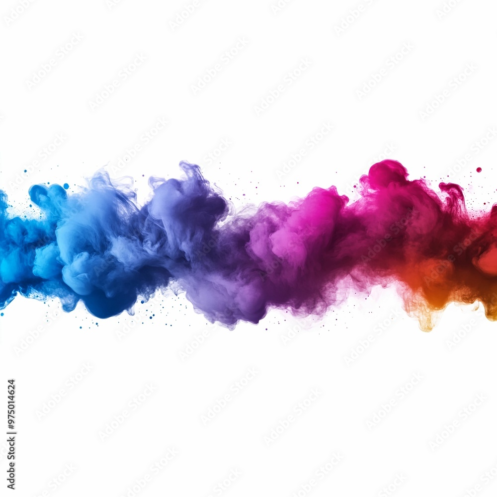 Fototapeta premium Colorful powder explosions isolated on a white background