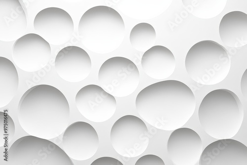 3D animation - Fluid abstract white spheres that float and blend with looping animated motion. Beautiful simple AI generated image