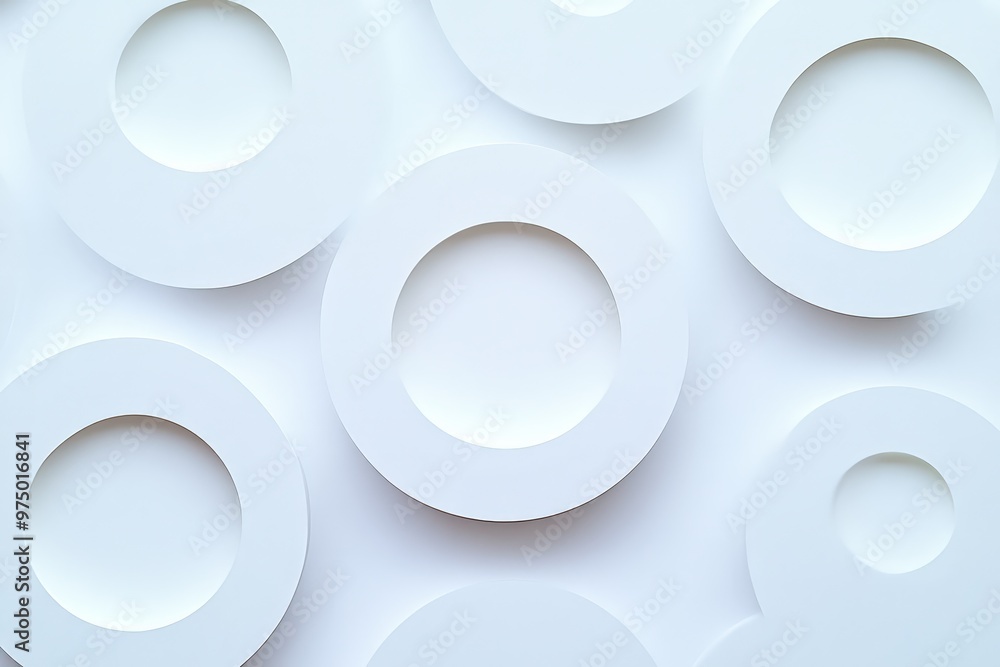 White background with flying balloons - clean design, 3d abstract realistic banner.. Beautiful simple AI generated image White background with flying balloons - clean design, 3d abstract realistic banner.. Beautiful simple AI generated image