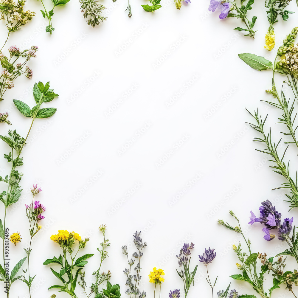Fototapeta premium colorful flowers on the white background