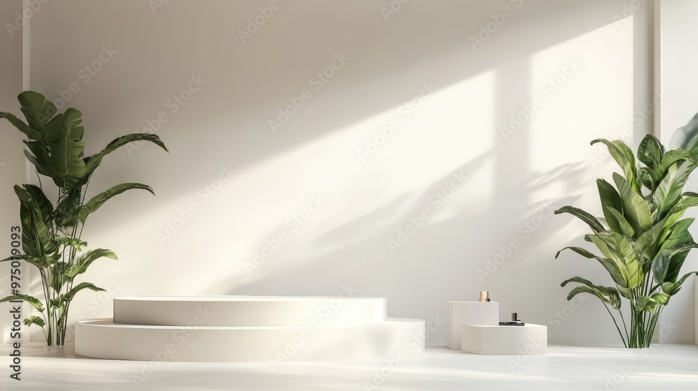 Podium in Minimalist Space. AI generated illustration Podium in Minimalist Space. AI generated illustration