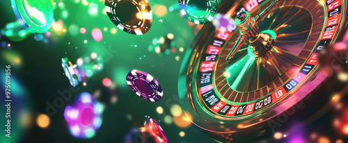 roulette game in the casino graphic design pattern background  photo