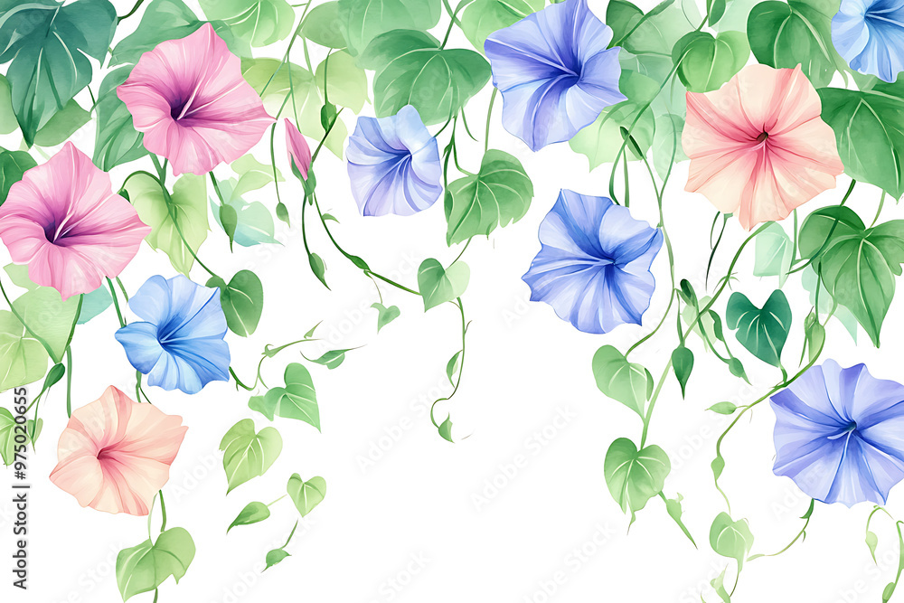 Fototapeta premium Abstract flower blooming design. Pattern with floral seamless. Grunge textured abstract art vector with flower and plants in watercolor style.