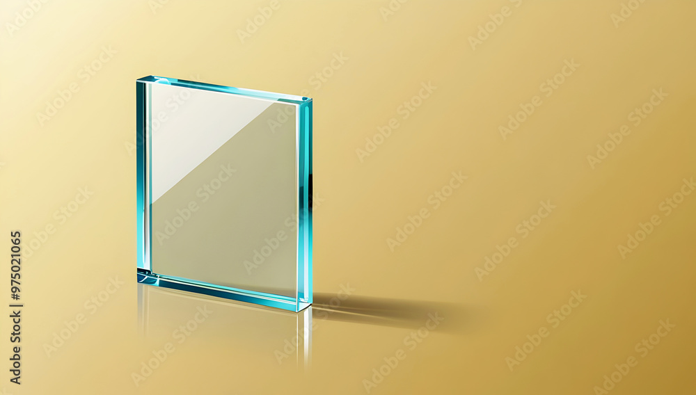 elegant aesthetic design, template with copy space area, glass isolated on clean background, blank advertising display