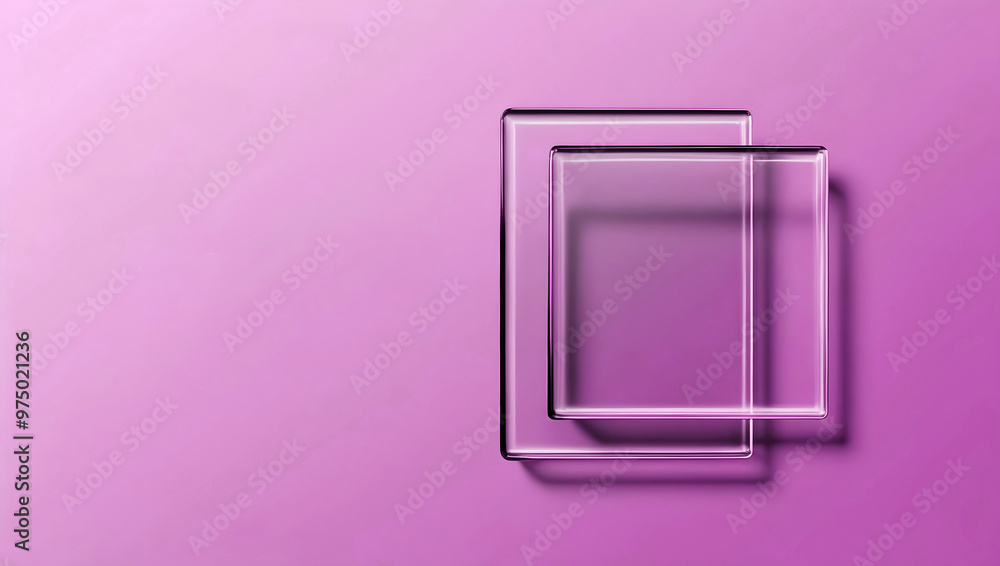 elegant aesthetic design, template with copy space area, glass isolated on clean background, blank advertising display