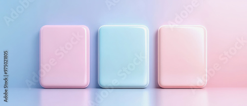 rectangular pastel colored 3d surfaces, blank for text