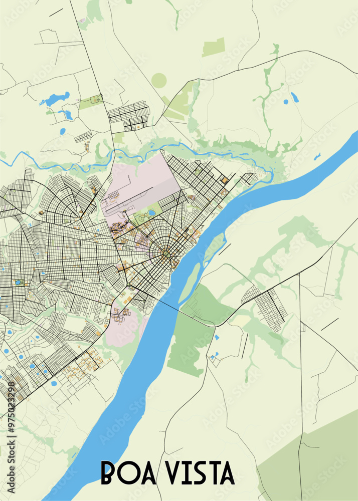 Obraz premium Boa Vista Brazil map poster art