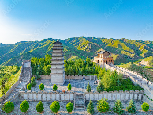 Sunny summer day at Yanmen Pass, Dai County, Xinzhou City, Sichuan Province photo