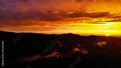 beautiful sunset over the mountains