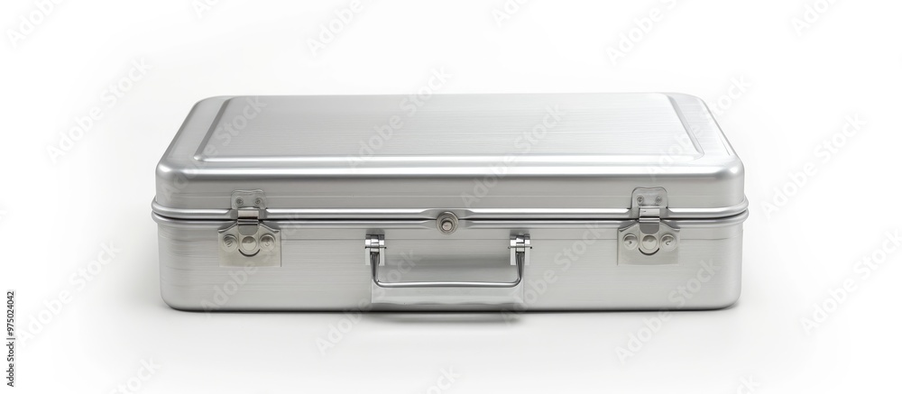 Aluminum Case Small Isolated On A White Background For Example And The Text Is Removed Aluminum Case Small Isolated On A White Background For Example And The Text Is Removed