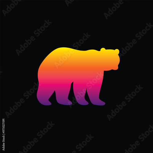 The silhouette of a bear. Original vector illustration in vintage style. Hand drawn, not AI