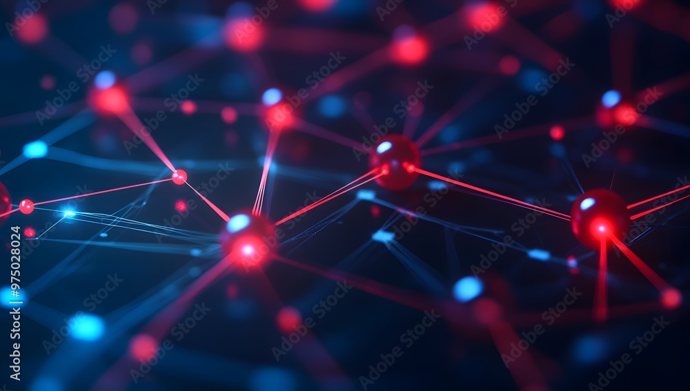 Abstract Glowing Neural Network on Medical Light Blue Background for Complex Data Abstract Glowing Neural Network on Medical Light Blue Background for Complex Data