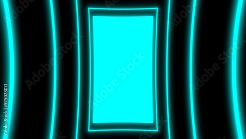 Creative art picture green teal cyan neon screens. Future cyber electric abstract background image 8K illustration copy space text vertical ads