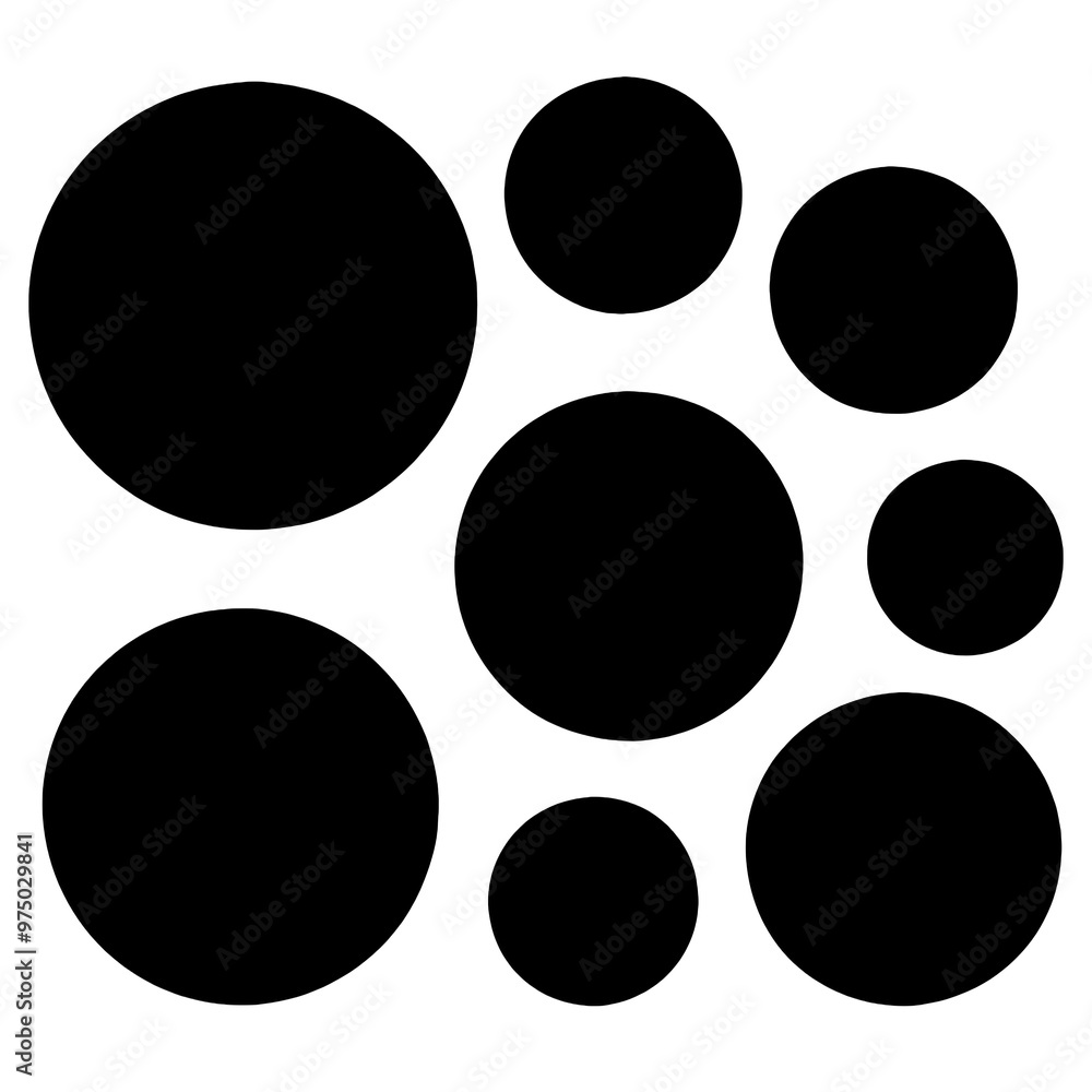 A striking design features varying black silhouette circles against a simple backdrop perfect for art and graphic projects A striking design features varying black silhouette circles against a simple backdrop perfect for art and graphic projects
