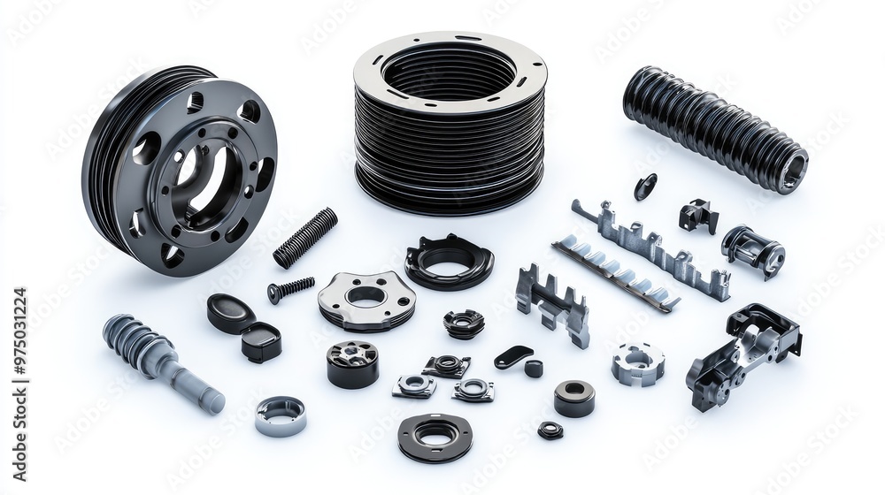 Fototapeta premium Car Parts 3D Illustration. AI generated illustration