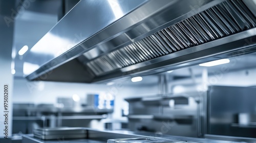 Industrial Kitchen Exhaust Hood. AI generated illustration