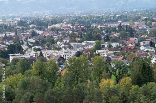 Bregenz von oben Vorkloster, Rieden Rheintal Vorarlberg Österreich 