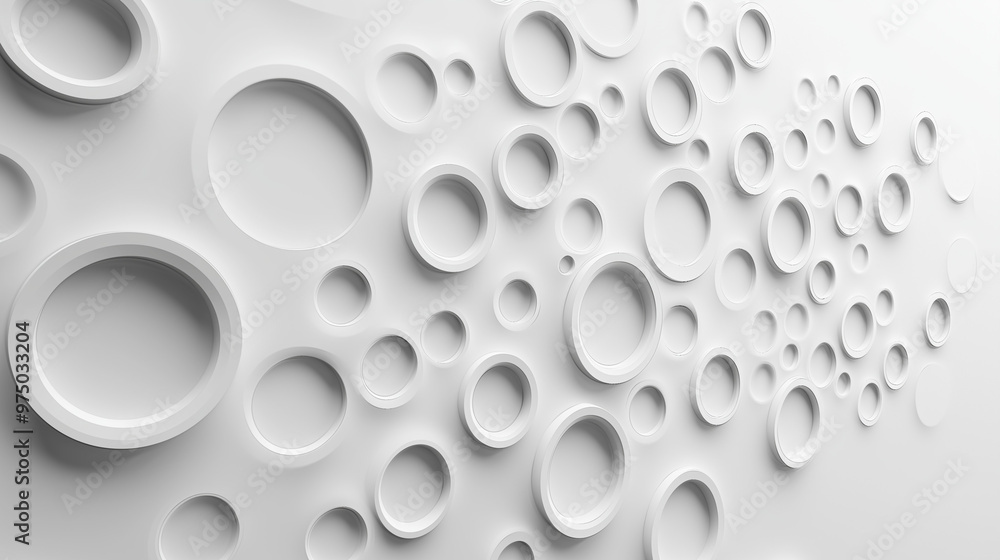 Abstract White Circular Design on Wall Abstract White Circular Design on Wall