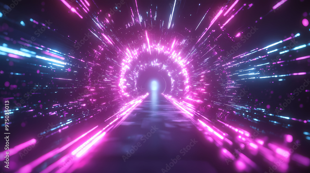 Obraz premium Energy flow in lightspeed transmission