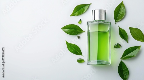 Wallpaper Mural   Green liquid in white surface with green leaves nearby Torontodigital.ca