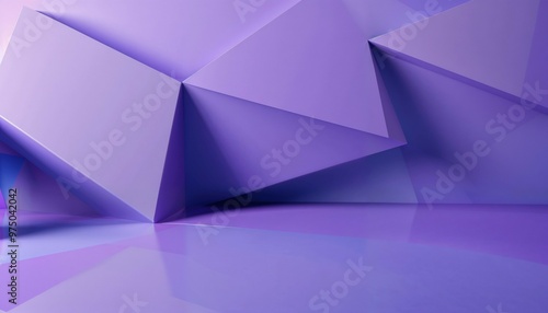 3d rendering of purple and blue abstract geometric background.