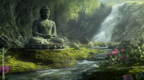 bodhisattva lord buddha statue monk meditating buddhism culture religion photo