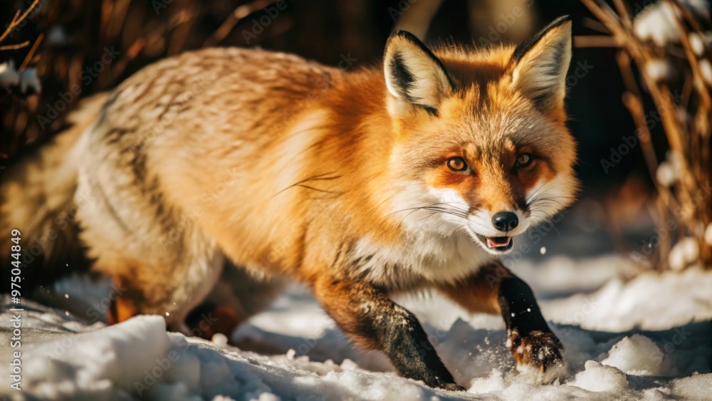 Red Fox Hunting in the Snow A red fox pouncing through the snow in search of small prey, with its sharp ears and quick reflexes on full display. Red Fox Hunting in the Snow A red fox pouncing through the snow in search of small prey, with its sharp ears and quick reflexes on full display.
