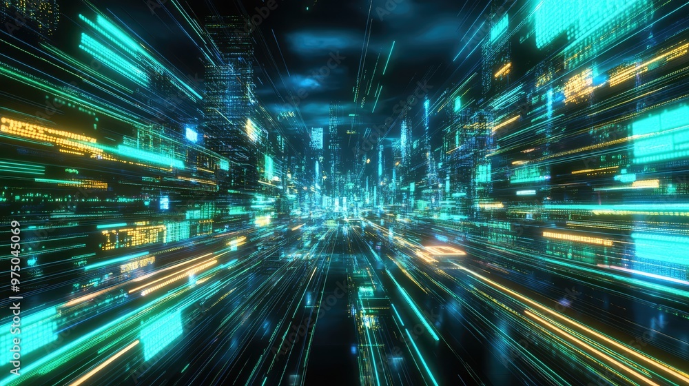 Metaverse Neon Tech Background. AI generated illustration Metaverse Neon Tech Background. AI generated illustration