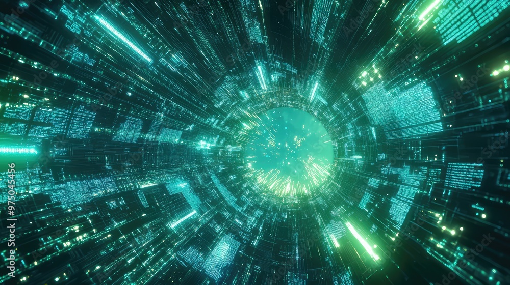 Obraz premium Metaverse Neon Tech Background. AI generated illustration