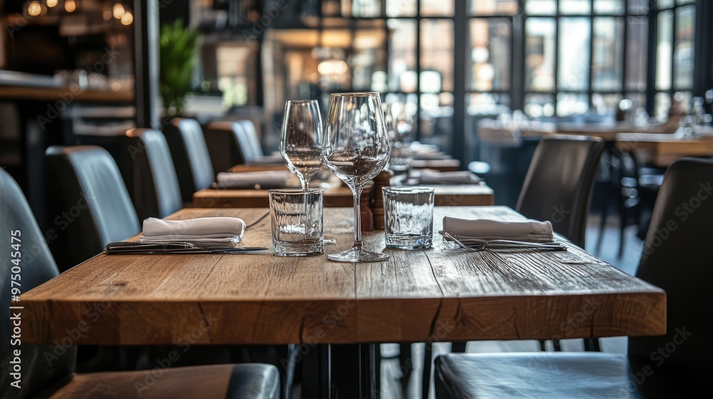 Restaurant Dining Table. AI generated illustration Restaurant Dining Table. AI generated illustration