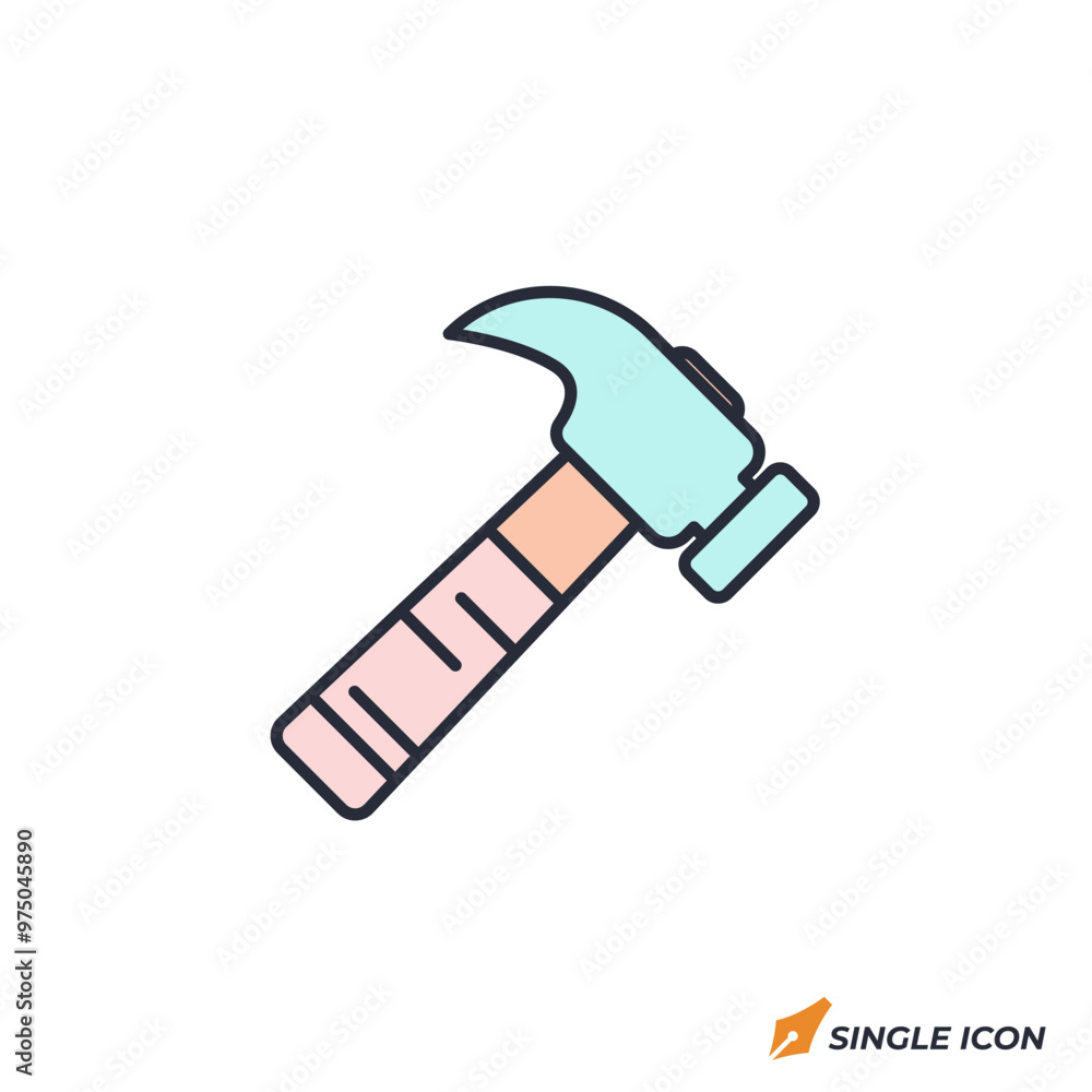 Hammer icon vector illustration. Hammer symbol isolated on white background Hammer icon vector illustration. Hammer symbol isolated on white background