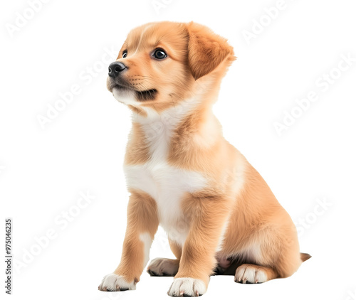 cute golden retriever puppy sitting