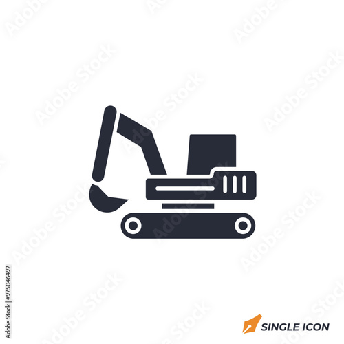 excavator icon vector illustration. excavator symbol isolated on white background