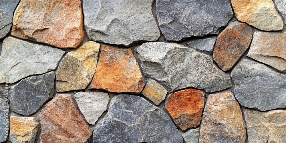A textured wall made of various stones showcasing natural colors and patterns. Ideal for architectural and design projects. A textured wall made of various stones showcasing natural colors and patterns. Ideal for architectural and design projects.
