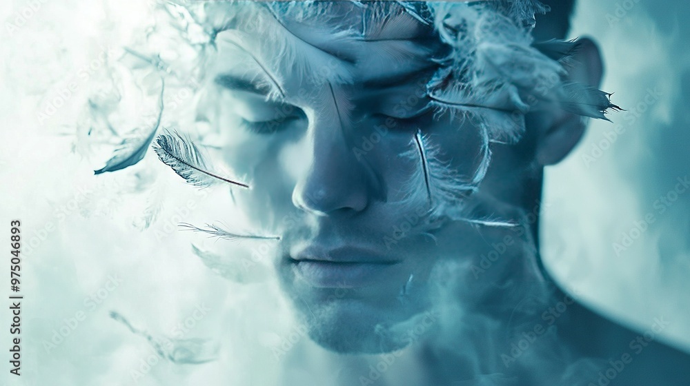 A Man With Feathers On His Head A Man With Feathers On His Head