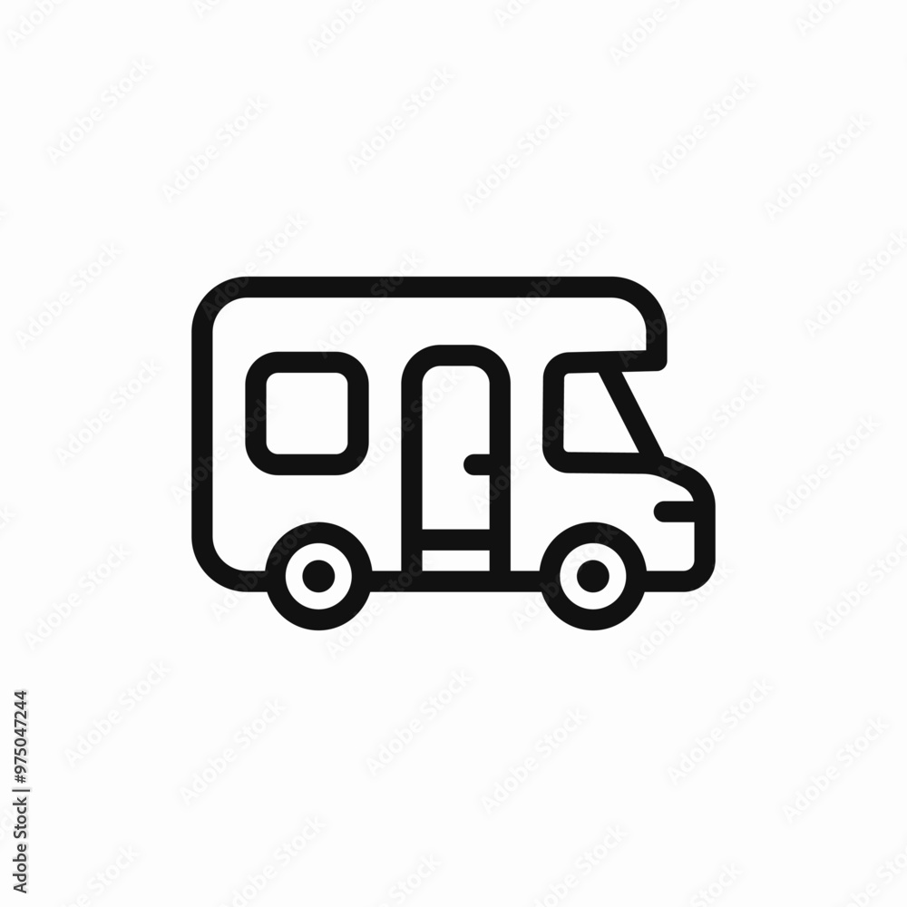 Fototapeta premium caravan vehicle camping icon sign vector