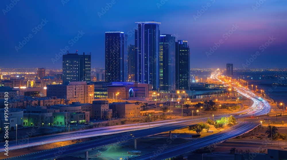 KAFD Buildings in Riyadh. AI generated illustration KAFD Buildings in Riyadh. AI generated illustration
