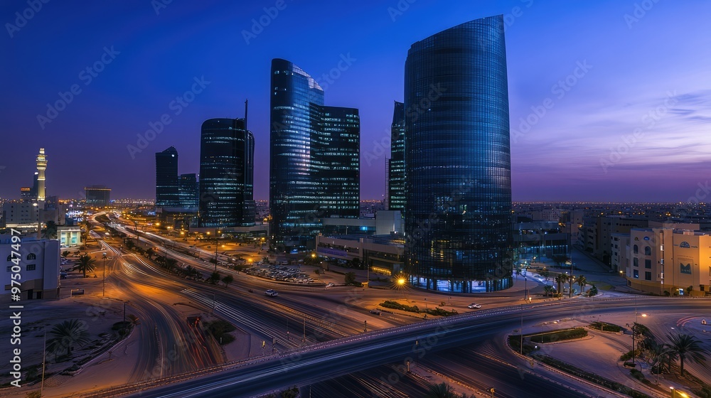 KAFD Buildings in Riyadh. AI generated illustration KAFD Buildings in Riyadh. AI generated illustration