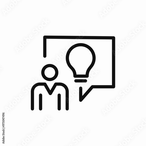 person speech bubble idea bulb icon sign vector