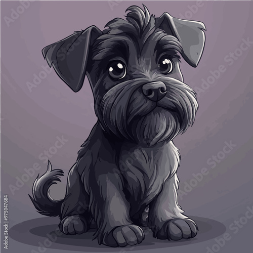 Charming Schnauzer in multiple playful poses, ideal for pet illustrations and vector designs for children's media.