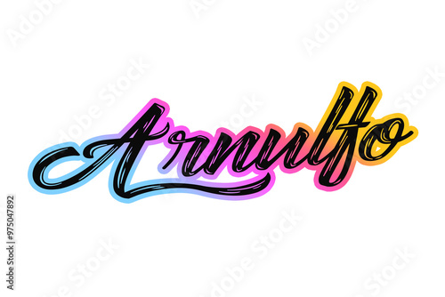 The name “Arnulfo” written in a stylized colorful retro font