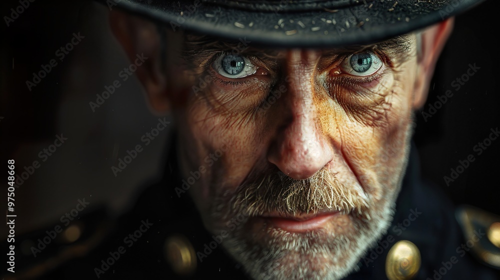 Intense Portrait of an Elderly Man with Blue Eyes Intense Portrait of an Elderly Man with Blue Eyes