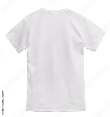Obraz na plátně Real Blank White T-Shirt Transparent Background Back View For Mockup & More