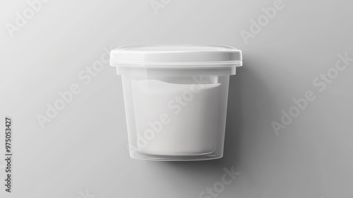 Empty Transparent Bucket Mockup. AI generated illustration