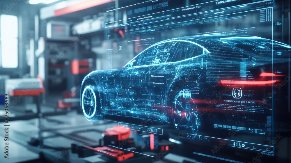 EV Technology Interface. AI generated illustration EV Technology Interface. AI generated illustration