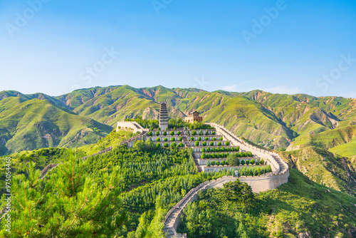 Sunny summer day at Yanmen Pass, Dai County, Xinzhou City, Sichuan Province