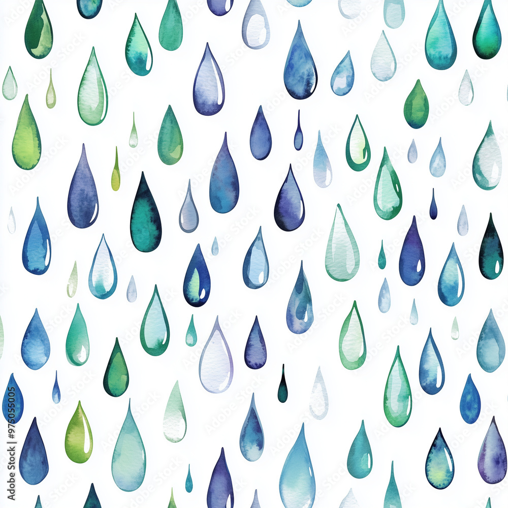Delicate Raindrop Pattern in a Seamless Vector Design Delicate Raindrop Pattern in a Seamless Vector Design