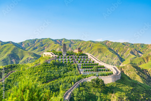 Sunny summer day at Yanmen Pass, Dai County, Xinzhou City, Sichuan Province photo