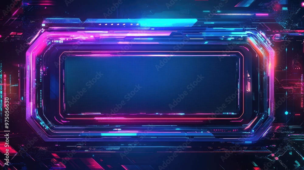 Futuristic Glow-Themed Game Stream Frames. AI generated illustration Futuristic Glow-Themed Game Stream Frames. AI generated illustration