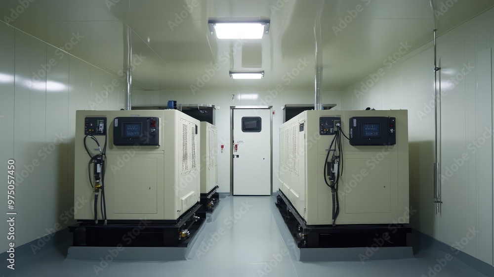 Generator Room with Power Backup. AI generated illustration Generator Room with Power Backup. AI generated illustration